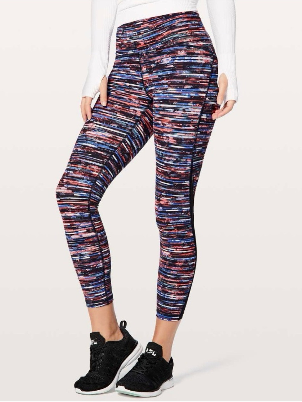 Lululemon Train Times 7/8 Pant 25" Hinshu Alpine White Multi / Black 4